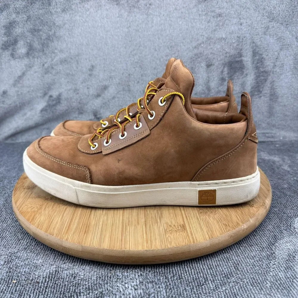 Timberland Shoes Mens Size 9 Brown Leather SensorFlex Casual Sneakers A1G9B